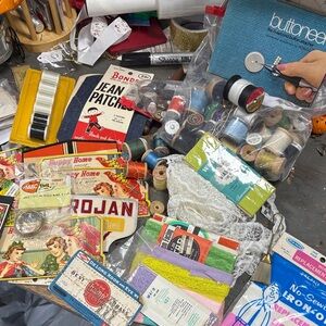 Vintage Sewing Supplies Collection needle card advertising